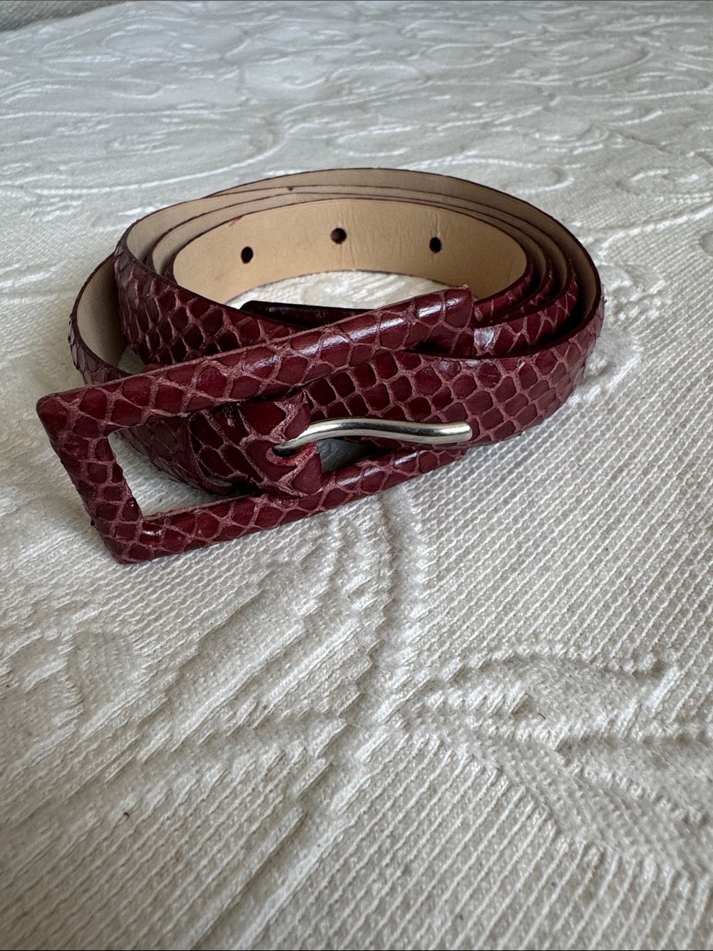 Banana Republic Burgundy Textured Leather Belt
